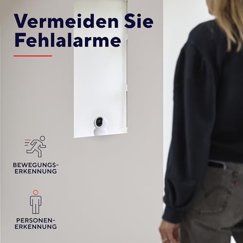 Trust IPCAM-2800 Überwachungskamera Innen 360°, WLAN Kamera mit Nachtsicht, Eingebaute Sirene/Mikrofon, Personenerkennung, Innenkamera mit App-Kontrolle, Smart Home Videoüberwachung, Weiß