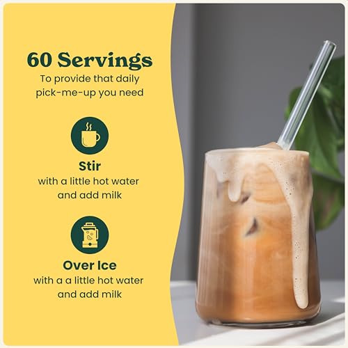 Rheal Shroom Coffee, 150g (60 Servings), Organic Mushroom Coffee with Lion’s Mane, Low Caffeine Instant Arabica Coffee Powder, Nootropic Superfood for Calm Focus & Energy, Plant Based