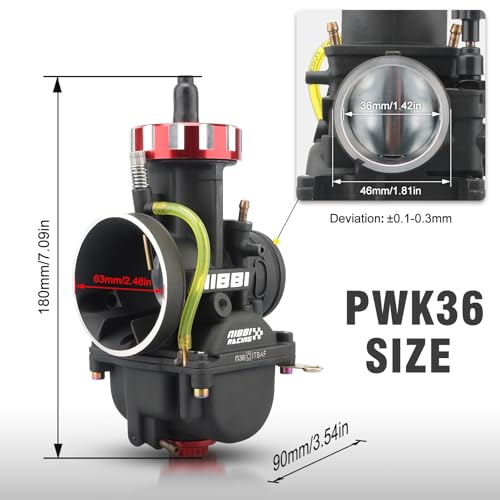 Image of NIBBI Carburetor PWK36 fit Motorcycle Engine with 36mm Carb Jets Motorcycle Engine with Carb Jets for Dirt Bike Mini Bike Pit Bike GY6 ATV