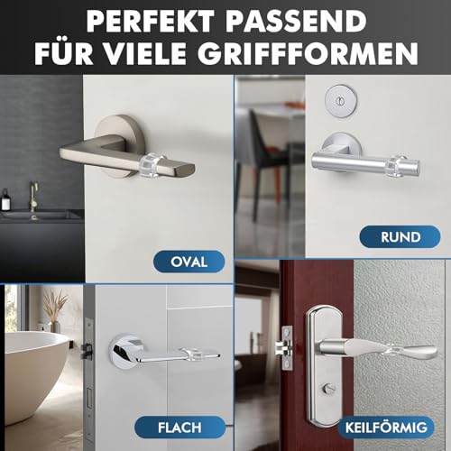 shinfly 6er Set Türstopper Klinke, Transparente PVC Türklinkenpuffer, Hochelastische Door Stopper, Wände und Türgriff Schutz, Ø18mm, Geeignet für Ø17mm-Ø20mm Türgriffe