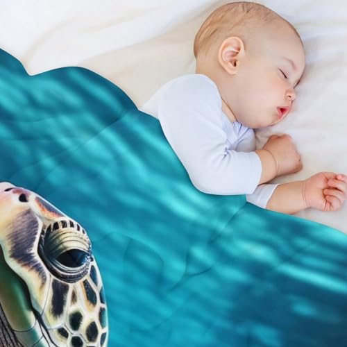 Couverture tortue de mer moelleuse pour vos soirées cocooning sur le canapé