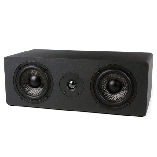 Image of Micca MB42X-C Advanced 2-Way Center Channel Speaker for Home Theater, Black | 4-inch carbon-fiber woofer, silk-dome tweeter and optimized 18dB crossover create clear dialogue and open, dynamic sound.