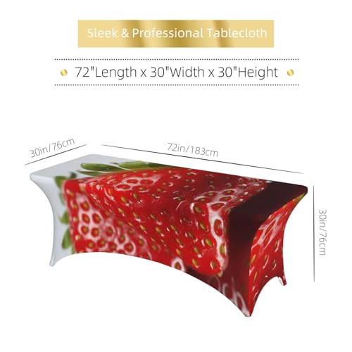 Nappe de table extensible 1,8m rectangulaire en élasthanne lavable à motif fraises