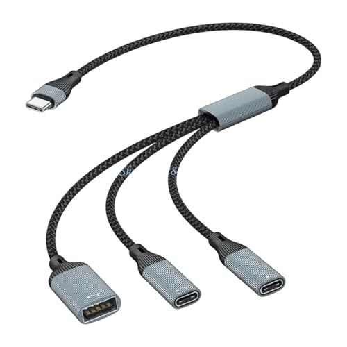 R6FF 60W USpB C Splitter Cable for Efficient Charging and Data Transfer On The Go