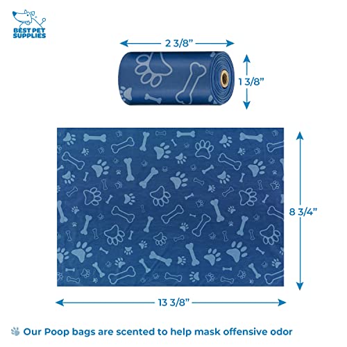 Image of Best Pet Supplies Dog Poop Bag Holder Leash Attachment Reusable Dispenser for Travel, Walking, Park, and Outdoor Use, Durable with Clip-On - Royal Blue, Pack of 2