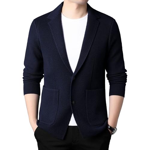 Men's V Neck Buttons Cardigan Slim Fit Knit Sweaters Men Cardigans Lightweight Casual Pockets Knitted Sweater