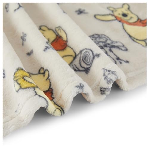 Disney Characters Flannel Fleece Baby Blanket - Soft & Cozy 30x40 Inches, Featuring Mickey Mouse, Minnie Mouse, Winnie The Pooh, and Dumbo