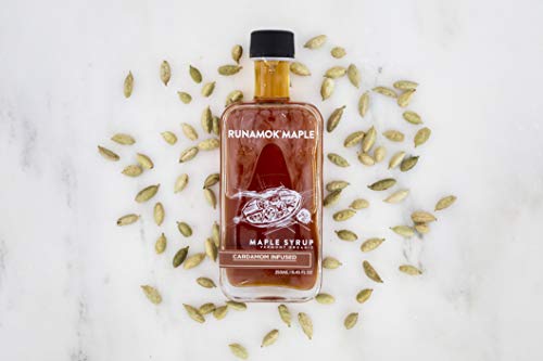 Runamok Cardamom Infused Maple Syrup - Authentic & Real Vermont Maple Syrup | Gluten Free & Natural Sweetener | Great For Cooking, Pancakes, Cocktails & Desserts | 8.45 Fl Oz (250Ml) #TOP5
