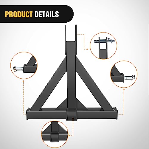 Image of Nilight 3 Point 2 inch Trailer Hitch Receiver Category 1 Heavy Duty Tractor Drawbar Quick Hitch Adapter Compatible with Kubota Bx John Deere Nortrac Kioti Yanmar Cat
