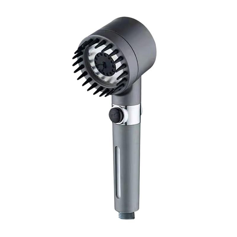 Sharharge 4 in 1 High Pressure Massage Shower Head,3 Modes Shower Head with Filter, Water Saving Showerhead,Bathroom Body Scalp Hair Handheld Bath Brush,Multi-Functional Showery (Shower Head)