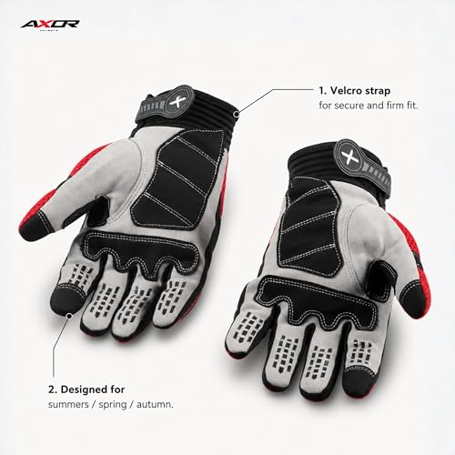 Axor Airstream Pro Riding Gloves, Black Red, M - Image 4