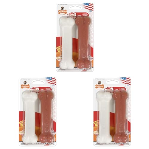 Image of Nylabone Power Chew Original Bone Dog Chew Toys, Medium, 2 Count (Pack of 3)