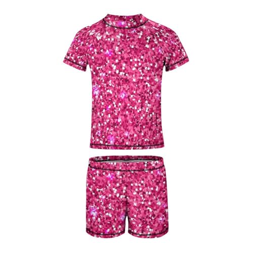 Pink Glitter PatternChildren's Swimsuits Boys Two Piece Suit7-9Y（120cm）4