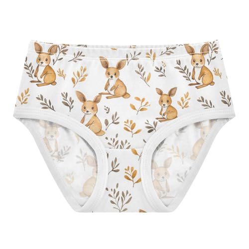 ZZKKO Cute Kangaroos Leaves Girls Underwear Toddler Panties for Girls Comfort Brief Size 2-8T