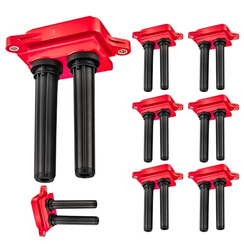 Image of Set of 8 Ignition Coil UF504 Compatible with Chrysler Aspen 300 Compatible with Dodge Challenger Charger Durango Magnum Ram 1500 2500 Grand Cherokee Commander V8 5.7L 6.1L 6.4L Replace C1526