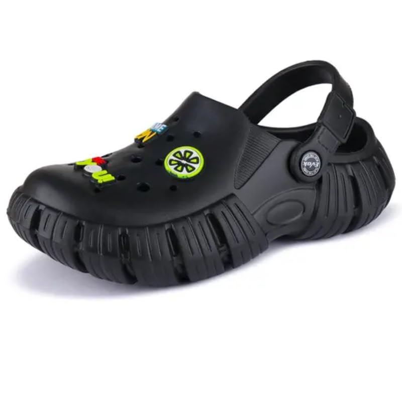 Image of Unisex Kids Clogs Soft Anti Skid Mules Sandals with Adjustable Back Strap Indoor & Outdoor Slipper for Boys & Girls Everyday Use Waterproof Jibbex Slides