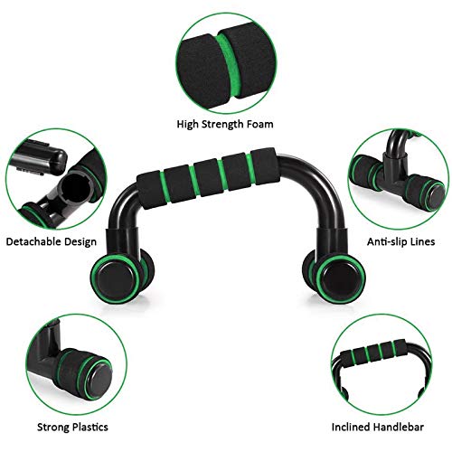 Slimerence 6-in-1 AB Wheel Roller Kit, Ab Exercise Roller Set with Push-up Bar, Hand Gripper, Jump Rope, Spring Exerciser and Knee Pad, Home Gym Workout Equipment for Abdominal Exercise - Thumbnail 2