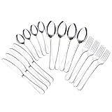 Besteck Set 4 Personen: 4 Menümesser, 4 Menügabeln, 4 Menülöffel und 4 Teelöffel. Dieses Set kann die meisten 4-Personen-Familien treffen. Dieses Besteckset passt zu fast allen Dekorationsstilen in Ihrem Esszimmer