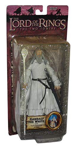 2003 - Toy Biz - Lord of the Rings - The Two Towers - Gandalf The White Action Figure - w/ Staff-Extending Action - RARE - Out of Production - Limited Edition - Collectible