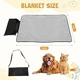 Hundedecke für Unterwegs, Faltbare Wasserdichte Haustier Decke Camping Decke Hund Katze Mat Wärmende Decke, Hundebett Hundematte für Outdoor Innen Große Reisedecke für Haustier, 100 x 70 cm (Schwarz)