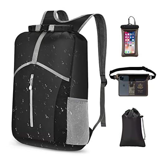 Nuirapa 20L dry bag for kayaking waterproof backpack, Lightweight Floating Pack with Fanny Pack and Phone Case for Kayaking, Swimming Bag, Beach, Boating, Sailing, for Men Women Kids Black