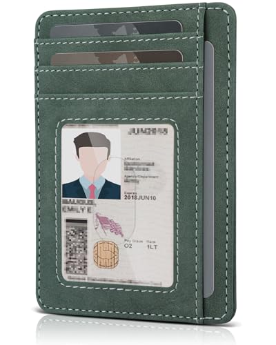 Image of Teskyer Slim Minimalist Wallet for Men, RFID Front Pocket Card Holder | Ultra Slim Front Pocket Design, 8 Card Slots, RFID Protection, Smooth Faux Leather for Everyday Carry