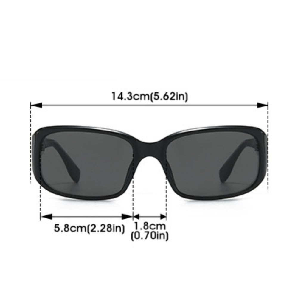 Gafas de sol de moda Polygon Rectangle UV400 con lentes degradadas verdes, talla M