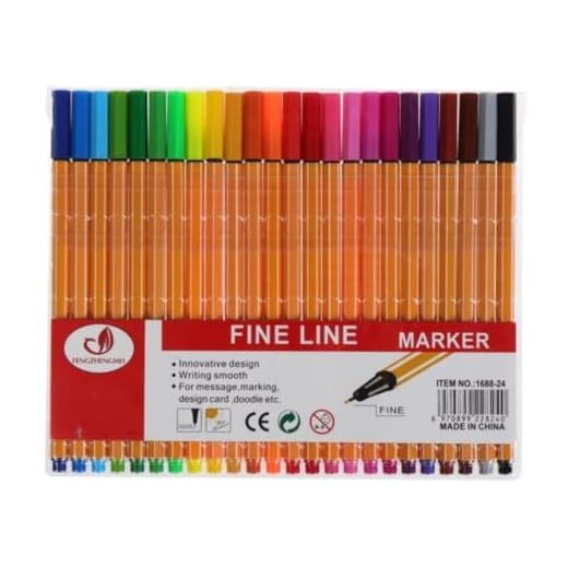 Canetas Coloridas Ponta Fina Fineliner 0.4mm Kit 24 Cores