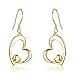Produktbild Ohrringe Herz Silber Herz Gold Ohrringe Silber 925 Hängend Ohrringe Hängend Herz Damen Ohrringe Herzen Sterling Silbe Ohrschmuck Geschenk für Damen Frauen
