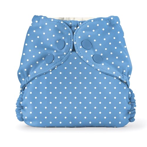 Esembly Cloth Diaper Cover - Reusable Swim Diaper Waterproof Breathable - Adjustable Outer Layer Over Absorbent Inner for Blowout Protection - Penny Dot Size 1 (7-17lbs)