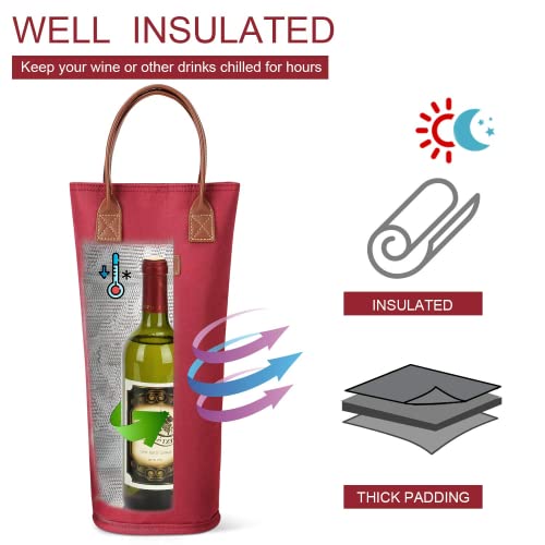 ZORMY Insulated Wine Carrier for 1 Bottle with Handle