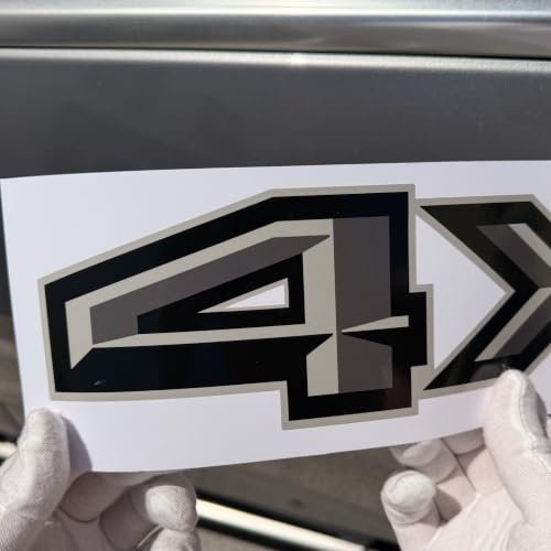 Image of GOLD HOOK 4x4 Decals Compatible with Ford F-150 2004-2008 - Peel & Stick Gray Bedside Replacement Set of 2 -