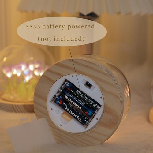 Image of Pretty Rose Lamps Flower Night Light Cute Bedroom Decor Gifts for Women - Battery Powered (not Included)