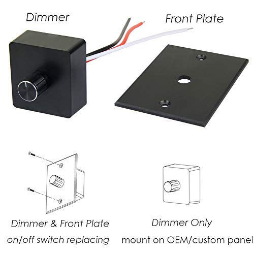acegoo DC12V Dimmer Switch 12-24V High Side PWM Dimmer for LED Lights, Halogen, Incandescent Bulbs On/Off Dimming Control - Widely Used for RV Boat Autos Truck Camper Trailer and LED Strip Lighting - Thumbnail 5