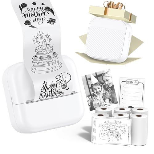 Mandizza Sticker Maker - Pocket Inkless Thermal Printer, M02L Bluetooth Sticker Maker Machine,Mini...