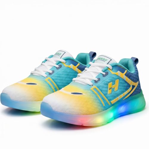 Image of HOOH Kids LED Light Shoes Breathable Sneakers with Soft Insole Multicolor Gradient Design
