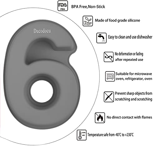 Ducodocu Silicone Number Cake Pan Large 3D Number Cake Mold Baking Forms Novel Cake Tins Diy Baking Mold For 16/61/19/91Th Birthday Wedding Anniversary 10 Inch Number Of 1&6 #TOP2