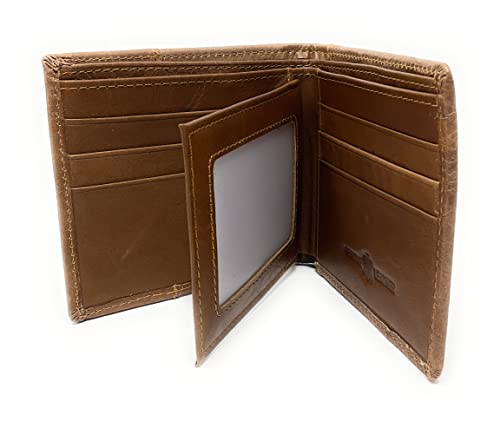 Western Genuine Tooled Leather Cowhide Praying Cowboy Men's Bifold Short Wallet in 3 Colors (Brown)4
