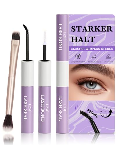 LZM Wimpernkleber Lash Bond And Seal - Langlebig Wimpernkleber Schwarz Wasserdicht Wimpern Kleber Extensions Sichere Formel Bond And Seal Lash Glue Einfach Zu Bedienen Für Make-Up (5ml+5ml)