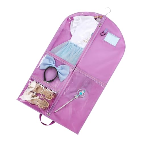 REDYY Garment Bags,Kids Dance Costume Storage Bag Waterproof Garment with 5 Zippered Pockets Foldable Travel Dress Container3