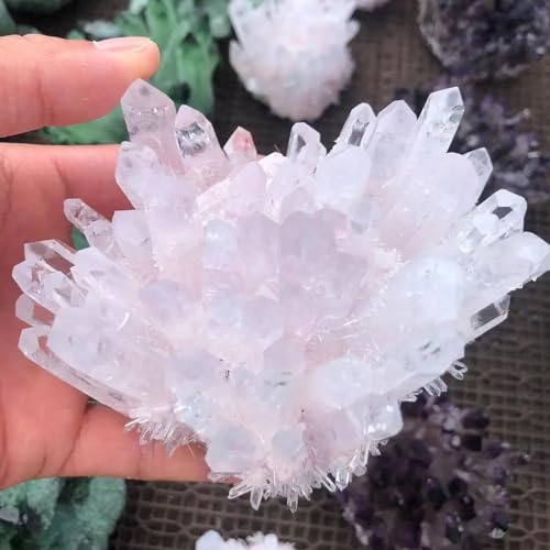 White crystal clusters ornament de cuarzo blanco decorativo mineral 2pcs 6