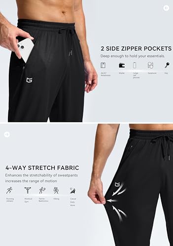 G Gradual Men's Sweatpants with Zipper Pockets Lightweight Mesh Athletic Pants for Men Open Bottom Workout Gym Running4