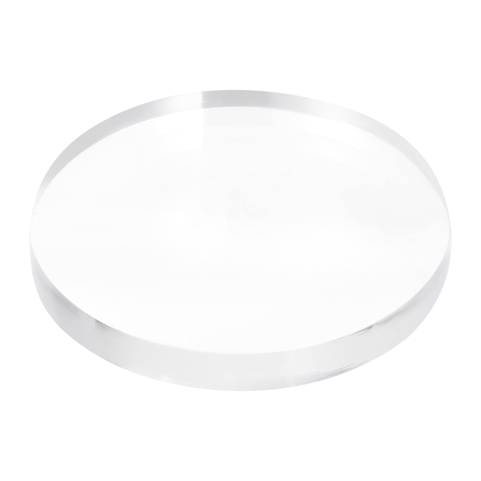MECCANIXITY Clear Acrylic Solid Cylinder Round Display Riser, 0.6 inches (Height) x 4.7 inches (Diameter), for Showing Your Collectibles, Cosmetics