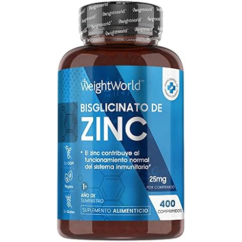 WeightWorld Zinc 25mg Vegano 400 Comprimidos Cover