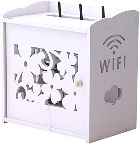 White Wire Aufbewahrungsbox Elektrokabel Organizer Holz Kunststoff Office Organizer WiFi Router TV Box Set-Top Box Streaming Media
