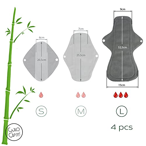Waschbare Binden CuloClean 4er Pack (L) aus Bambusfaser