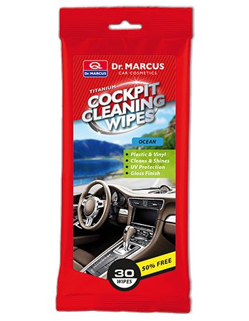 DR.Marcus Titanium Leather Clean WipesToallitas limpiadoras para el salpicadero y plástico Interior del Coche (30 toallitas)