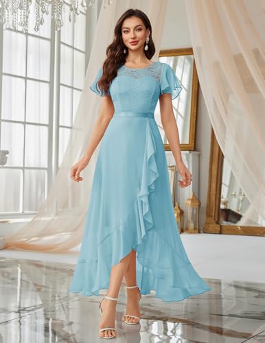 Image of BeryLove Formal Dresses for Women 2026 Wedding Guest with Slit Cocktail Elegant Lace Long Prom Dress