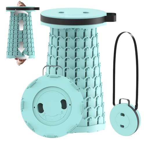 Image of 2026 Upgraded 18.1 inch Portable Folding Stool, Collapsible Stools, 600lbs Max Weight, Lightweight But Sturdy, Telescoping Foldable Camping Stool for Outdoor Fishing Hiking Travel BBQ