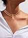 Moodear Gold Necklace for Women Trendy Chunky 14K Gold Plated Layered Necklace Cuban Link Paperclip Chain Choker Necklace for Women Trendy Fashion Jewelry
